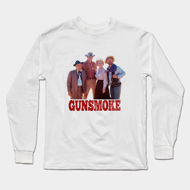 Gunsmoke - Group Shot - Classic Tv Western Long Sleeve T-Shirt by wildzerouk